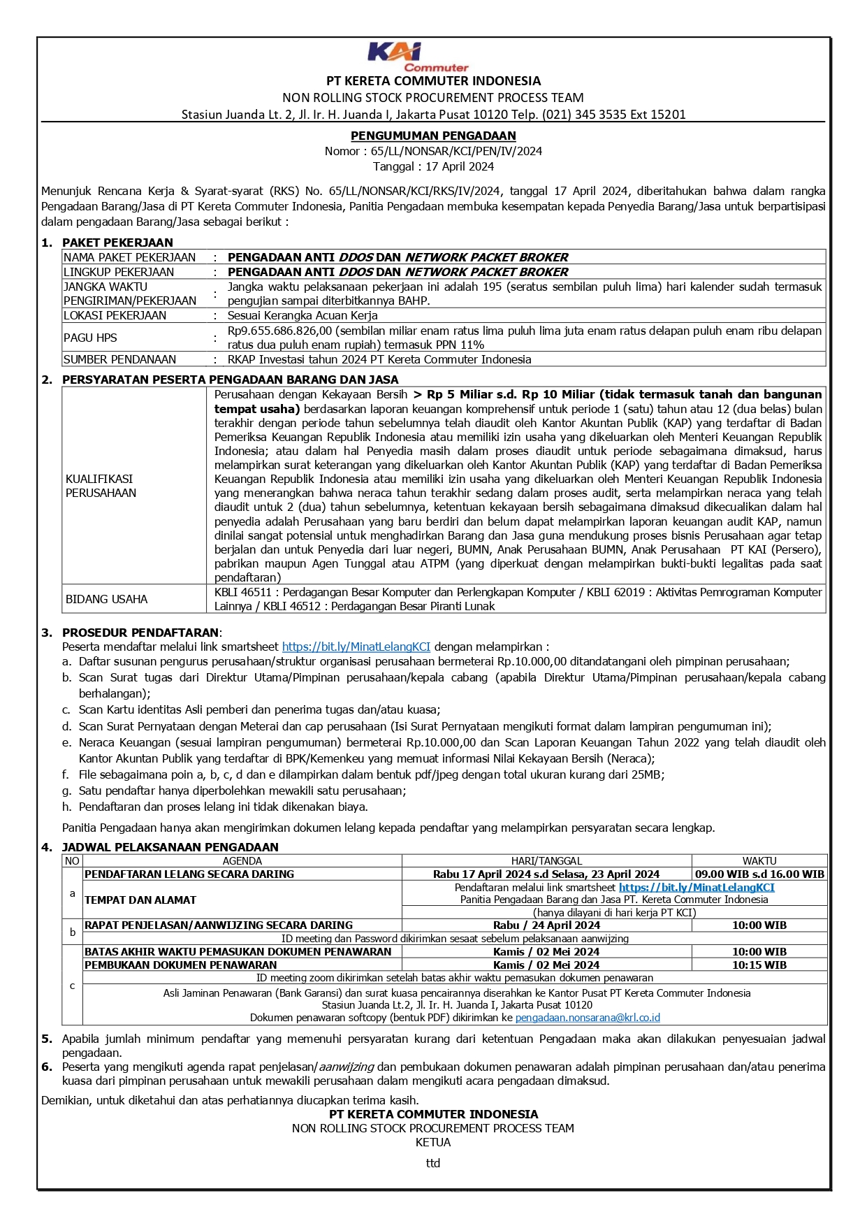 2 pengumuman 65 pengadaan anti ddos dan network pocket broker page 0001